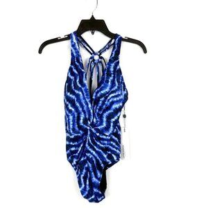 Magicsuit Women’s Blue Halter One Piece Swimsuit Size 10